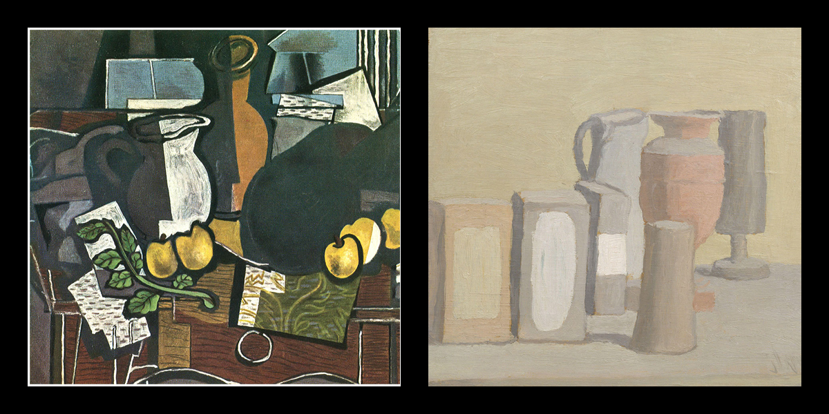 Georges Braque와 Giorgio Morandi : 작품 조각.